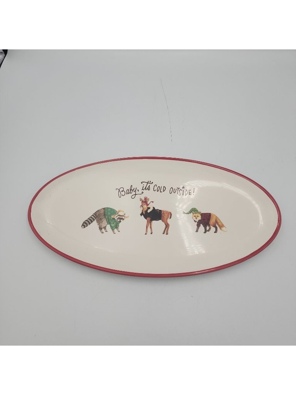 Angela Stachling Sketchbook Series Magenta 'Baby It's Cold Outside' Platter 14"